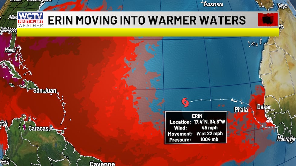 Erin was in cooler waters for the beginning of its life-cycle.