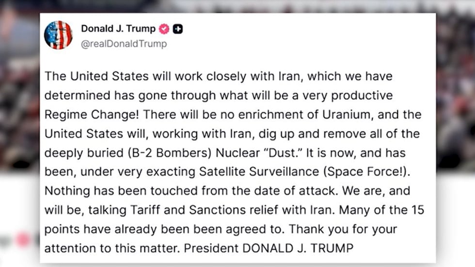 President Donald Trump said the US will work with Iran to dig up and remove buried uranium in...