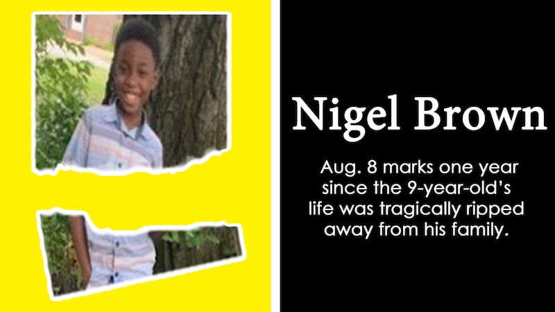 Aug. 8 marks one year since 9-year-old Nigel Brown was tragically killed as a result of...