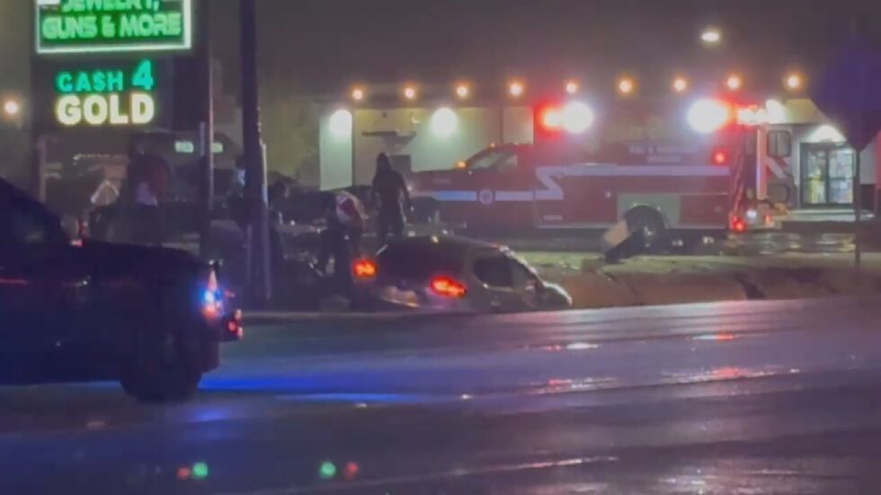 two-vehicle wreck left both cars in separate ditches