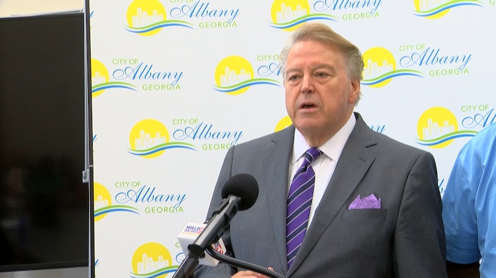 Former Lt. governor Mark Taylor speaks at a press conference in support of turner job corps...