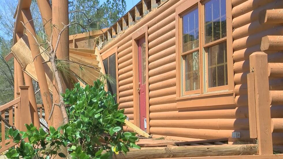 Thursday's severe weather damaged this Dawson home.