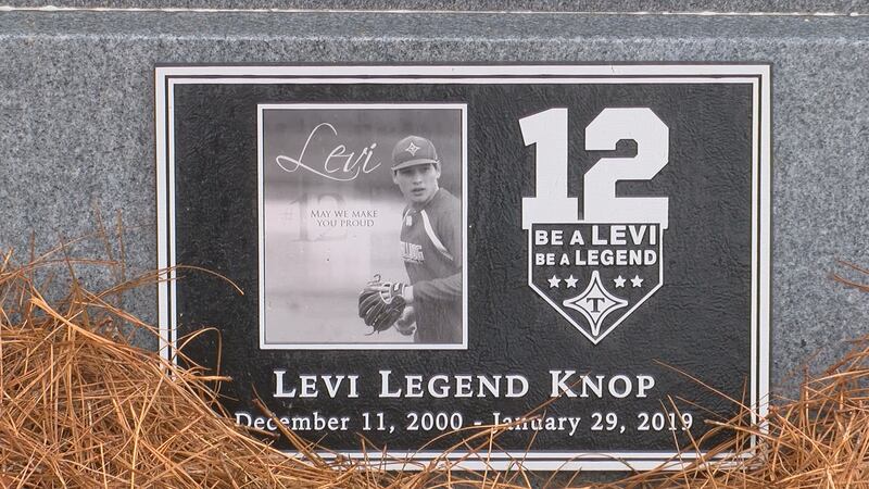 Levi Knop's Memorial at Thomasville's baseball field (Source: WALB)