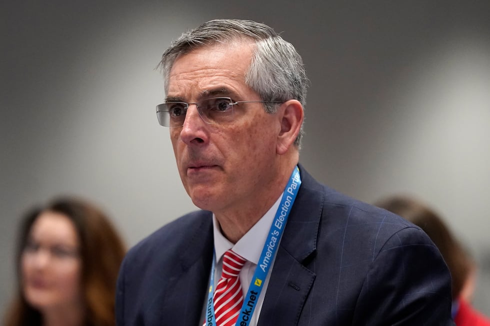 FILE - Georgia Secretary of State Brad Raffensperger attends the National Association of...