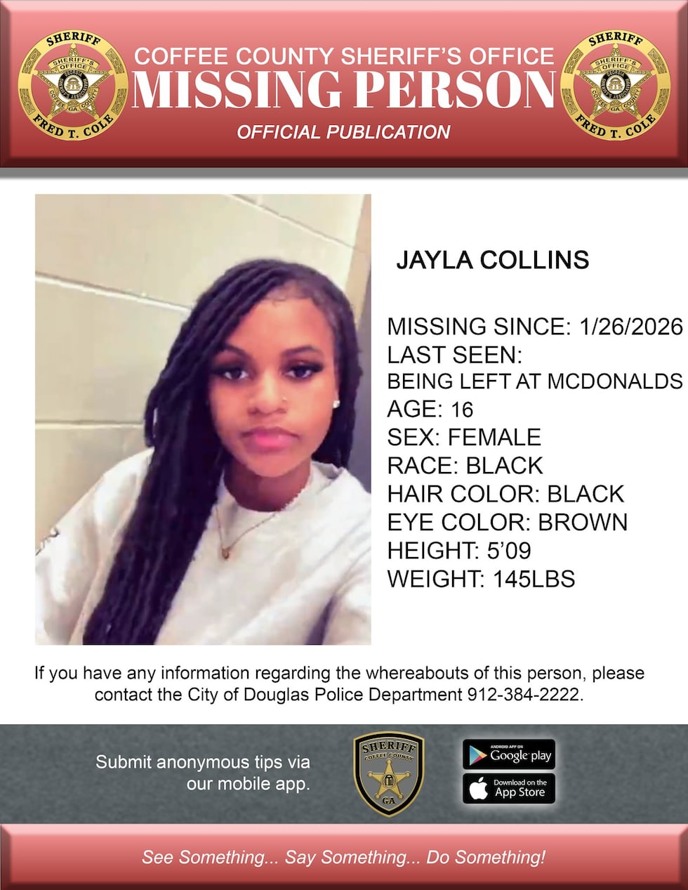 Missing Teen Alert: 16-year-old reported missing in Coffee County