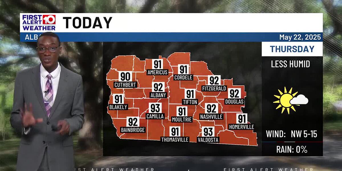 Less humid conditions to close out the week