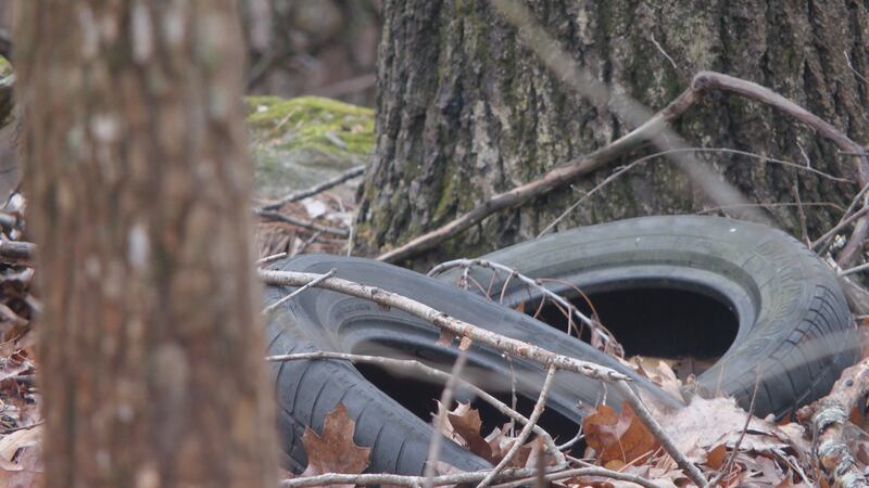 Tires dumped at historic church
