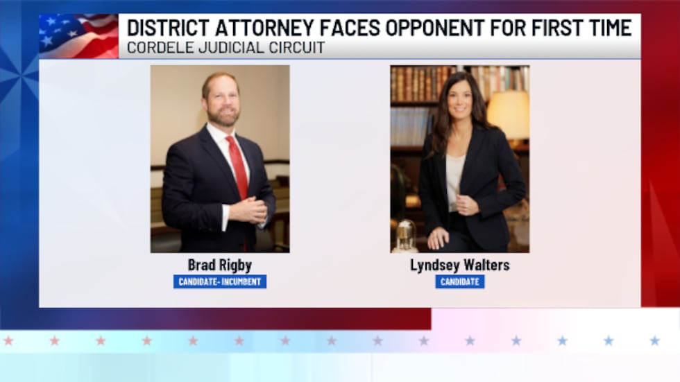 District Attorney Brad Rigby is facing an opponent for the first time since taking office.