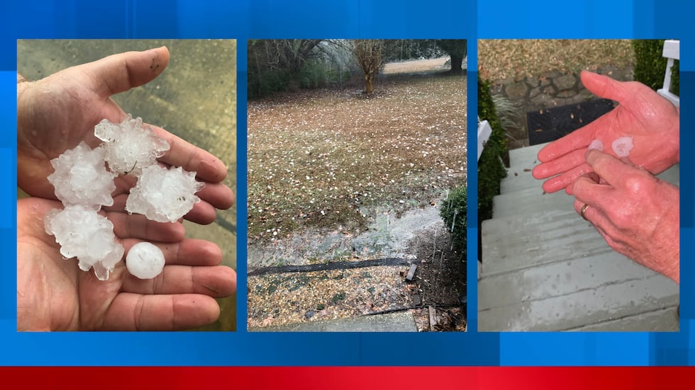 Residents in Lee County sent it photos and videos of the hail seen on their properties.
