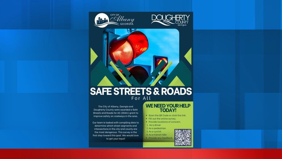 The QR Code in the flyer links to a survey by the city of Albany and Dougherty County to...