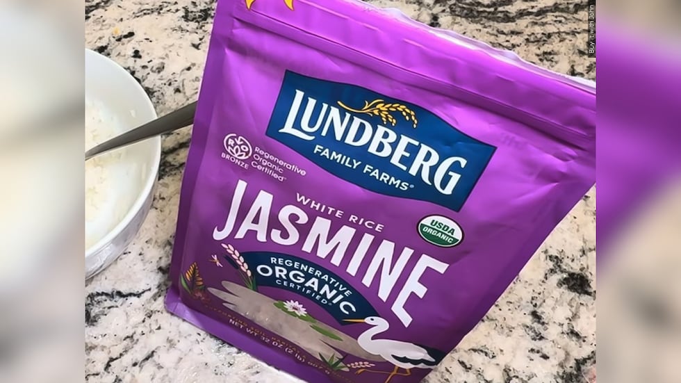 The recall is for 2-pound bags of Lundberg Organic Jasmine White Rice manufactured by Lundberg...