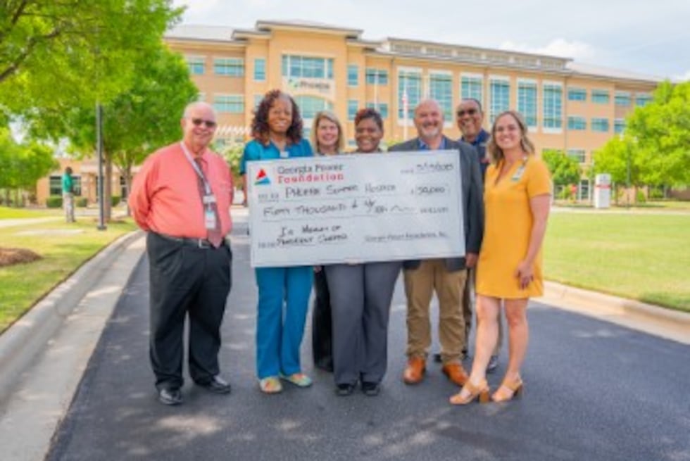 The foundation’s donation totaling $100,000 was split evenly between the two hospice...