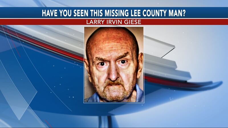 Larry Irvin Giese went missing in Lee County Monday afternoon (Source: Lee County Sheriff's...