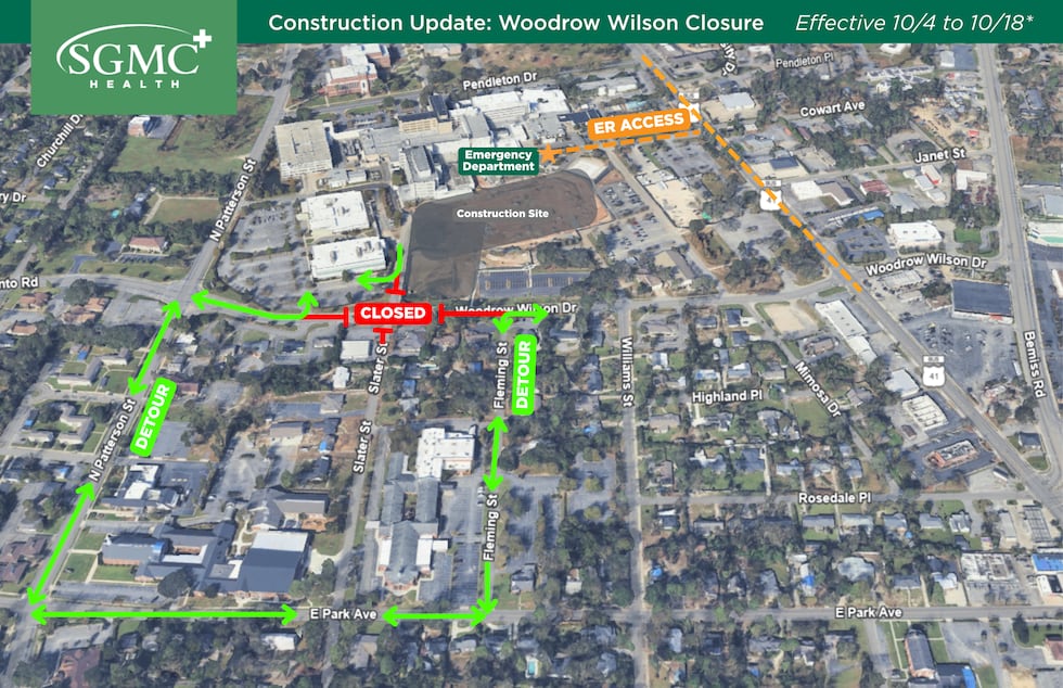 Roadwork near South Ga. hospital to impact emergency entrances