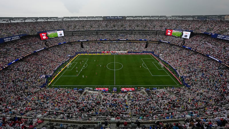 A general view of the stadium during the World Cup Group L soccer match between Panama and...