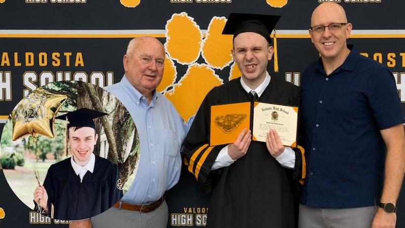 Theo Stoner, the name and purpose behind "Theo's Law" in Georgia, walked across the stage in...