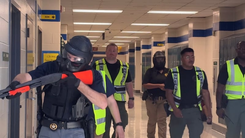 The training brings together personnel from different units to practice responding to an...