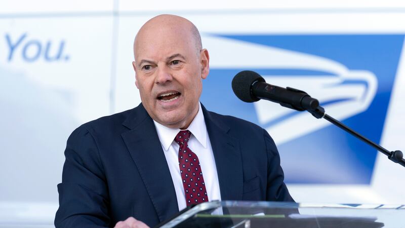 Postmaster General of the United States of America Louis DeJoy, speaks during a news conference.