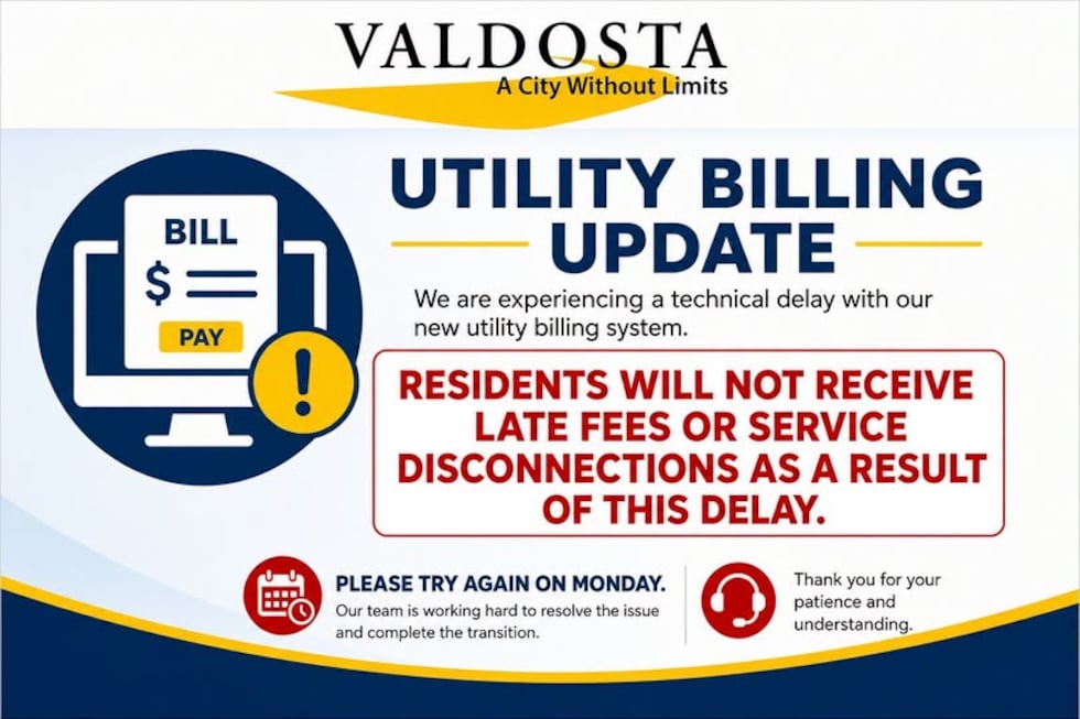 The city emphasized that residents will not receive late fees or face service disconnections...