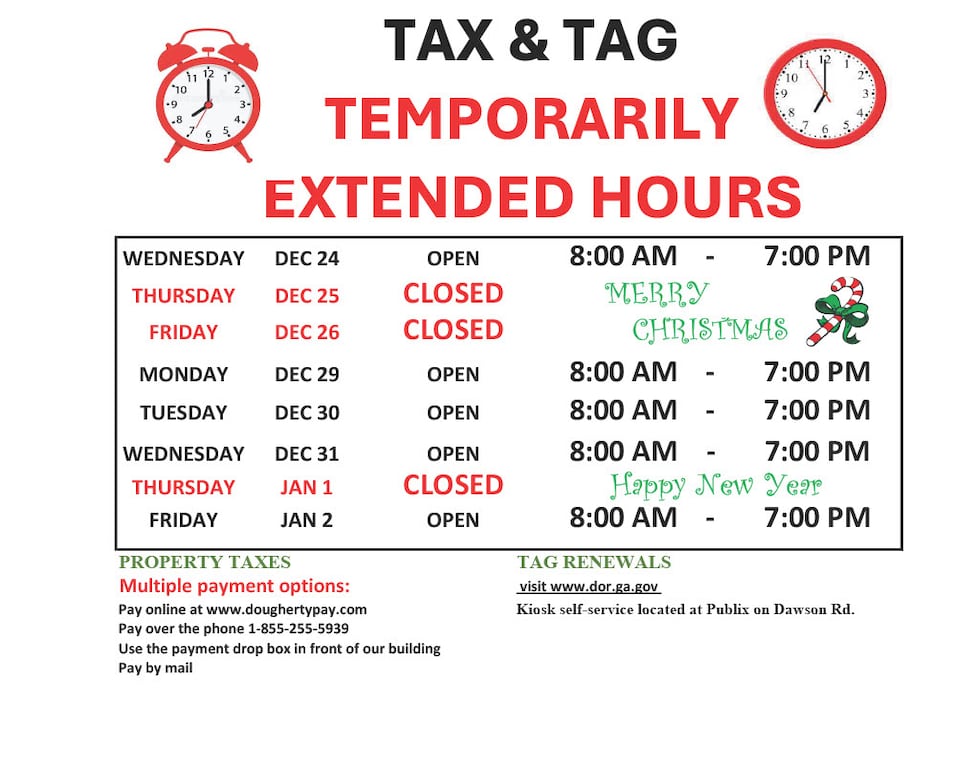 Dougherty County officials announced the county is now accepting 2025 property tax payments,...