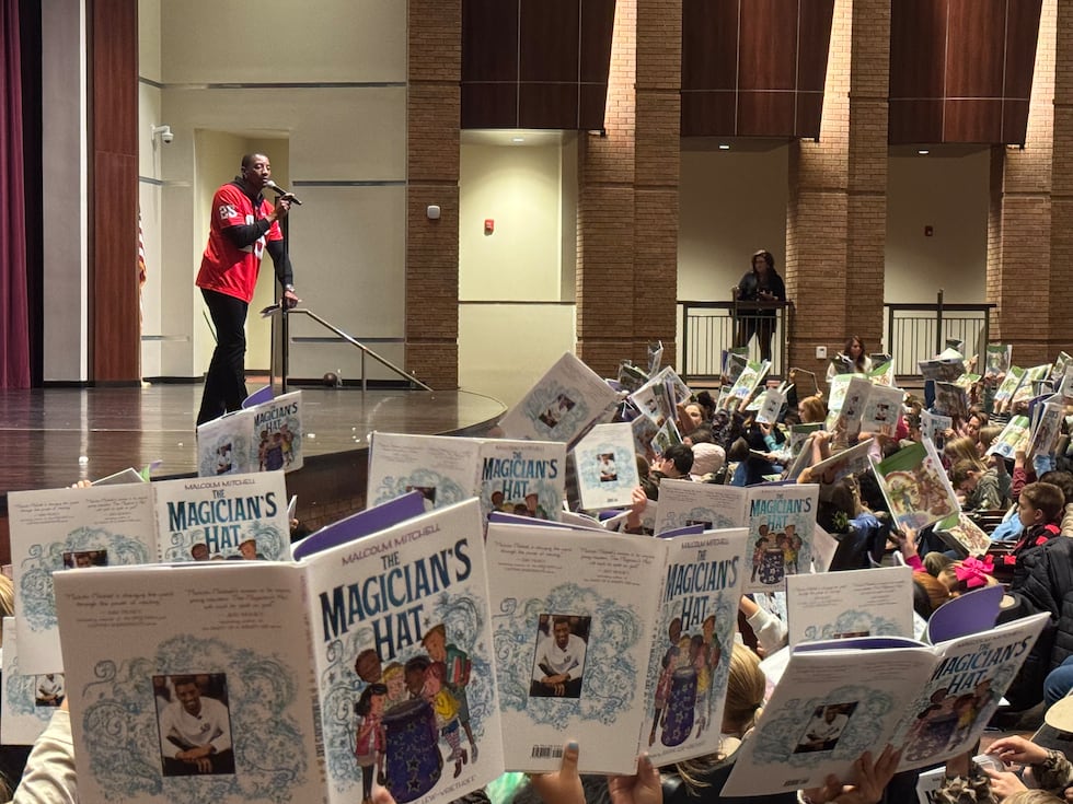 Malcolm Mitchell speaks at literacy rally