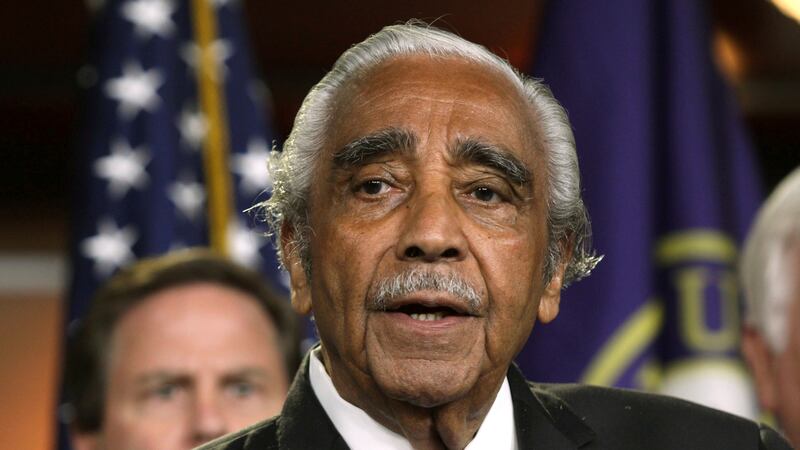 FILE - In this June 16, 2016 file photo, Rep. Charles Rangel, D-N.Y., speaks at a news...