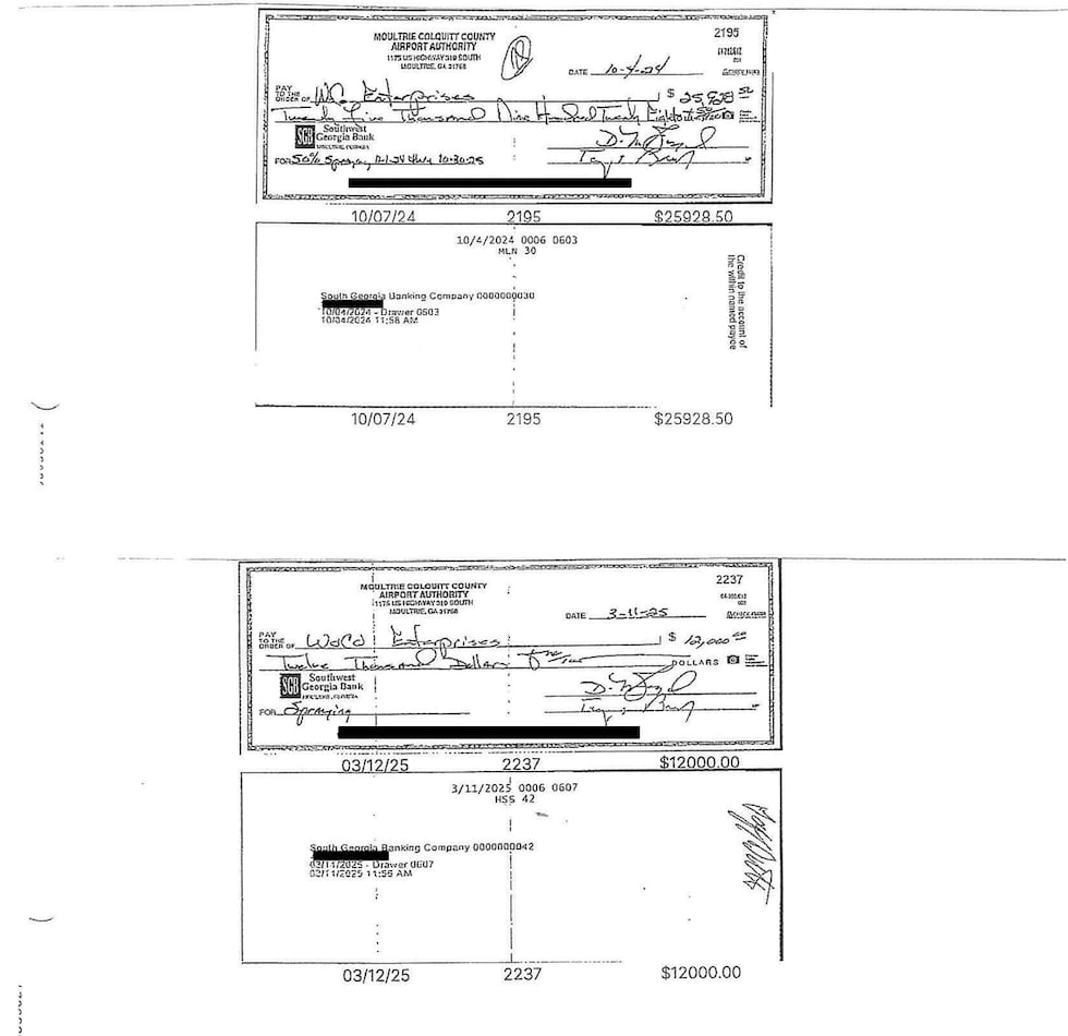 WALB requested copies of the checks paid to WoCo by the Airport Authority.