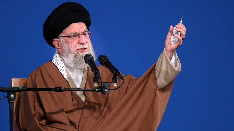 In this photo released by the official website of the office of the Iranian supreme leader,...