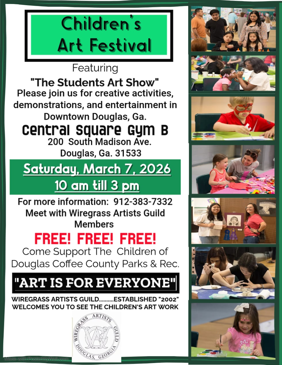 This Saturday, March 7, the Children’s Art Festival will be held at the Central Square Gym B...