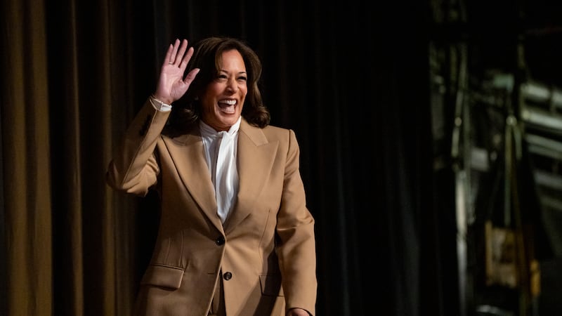 FILE - Kamala Harris, former vice president and 2024 presidential candidate, arrives during...