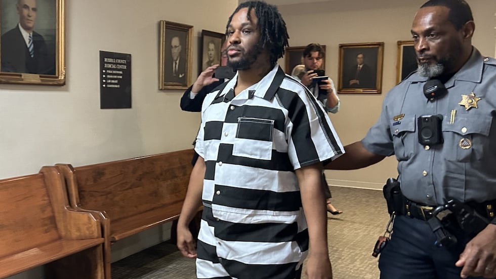 Jeremy Williams walks from courtroom during a jury break.