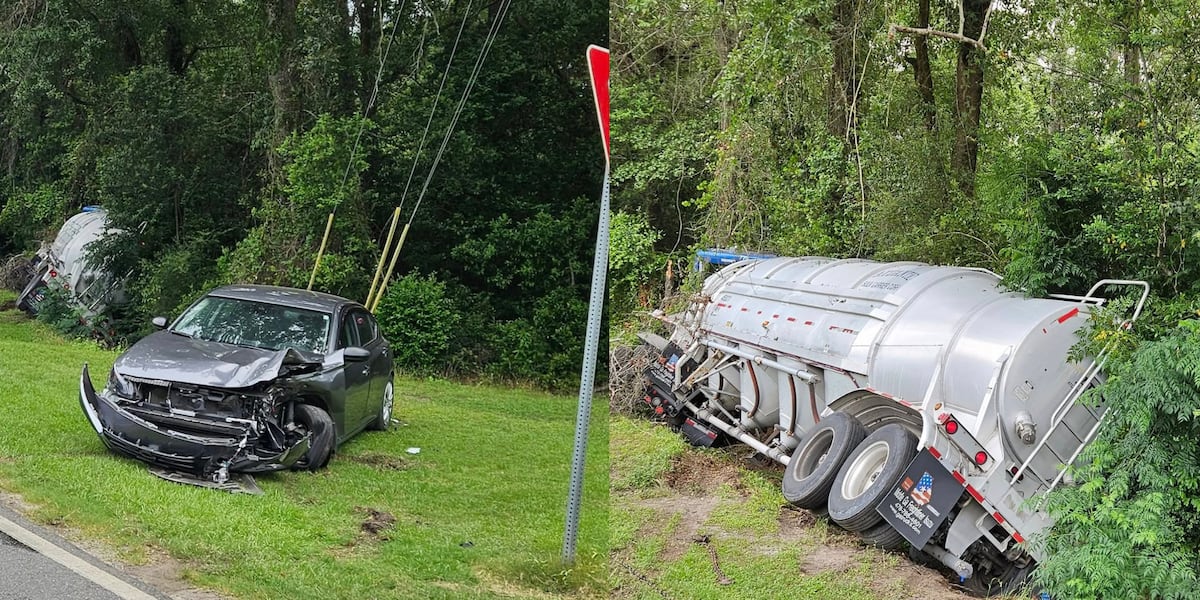 Tanker overturns, causes traffic delays in Camilla