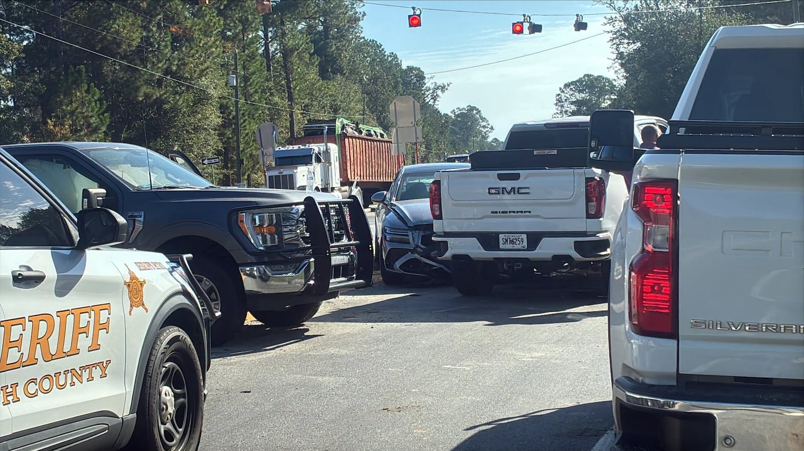 A three-vehicle wreck is causing major traffic delays at the intersection of State Route 32...