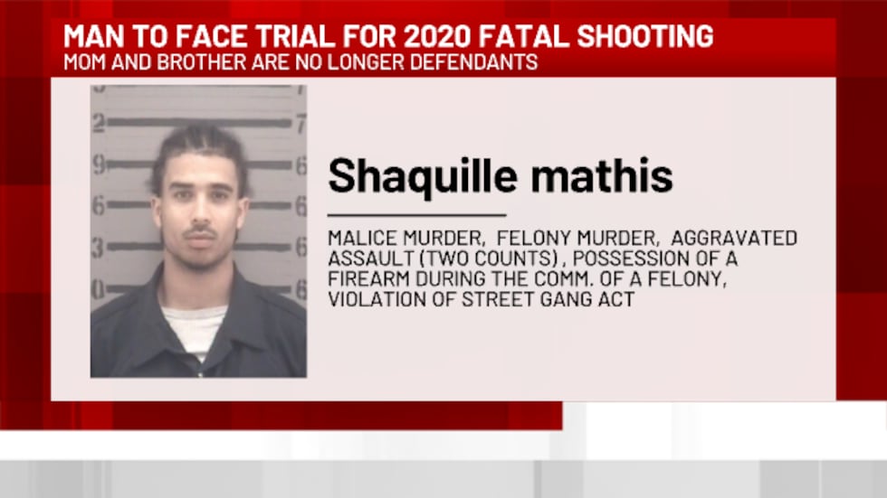 Shaquille Mathis no longer faces Conspiracy to Commit Murder as he is now the only defendant...