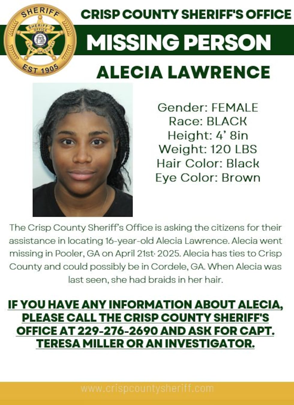 16-year-old with Crisp County ties still missing after 60 days