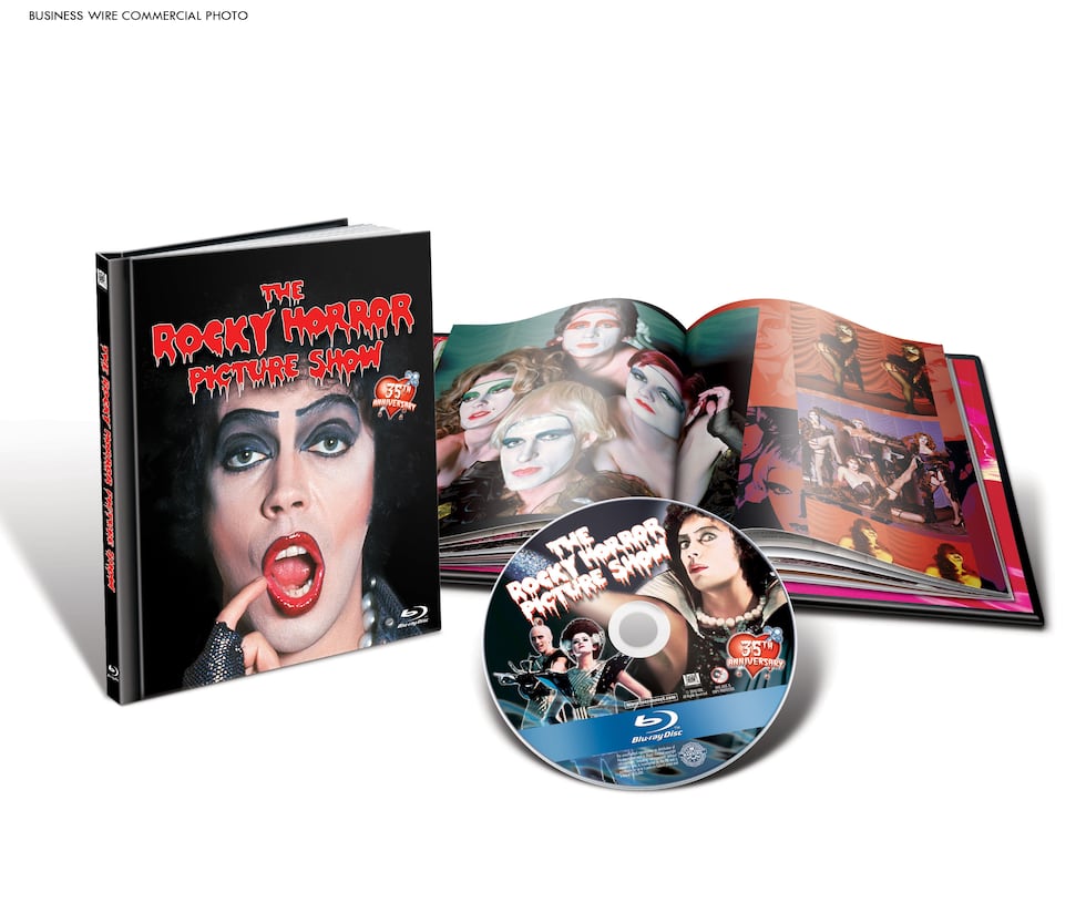 Tim Curry is seen on the cover of "The Rocky Horror Picture Show" 35th Anniversary Edition.