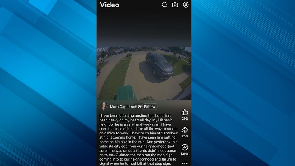 Valdosta Police Department is investigating the conduct of an officer after a video from an...