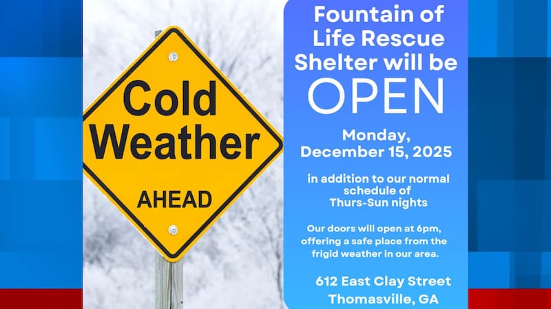 Fountain of Life Rescue Shelter will open to provide a warm shelter for the cold weather to come.