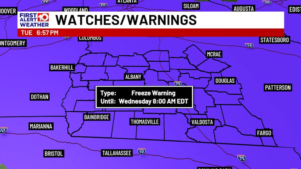 Freeze Warning in effect Tonight