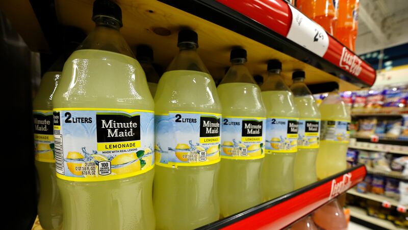 This is a display of Minute Maid Lemonade, a Coca-Cola product, at a market in Pittsburgh Nov....