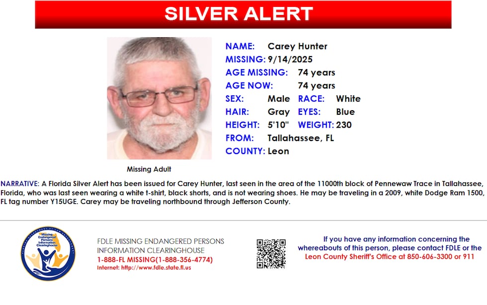 The Florida Department of Law Enforcement (FDLE) announced on its missing person report that...