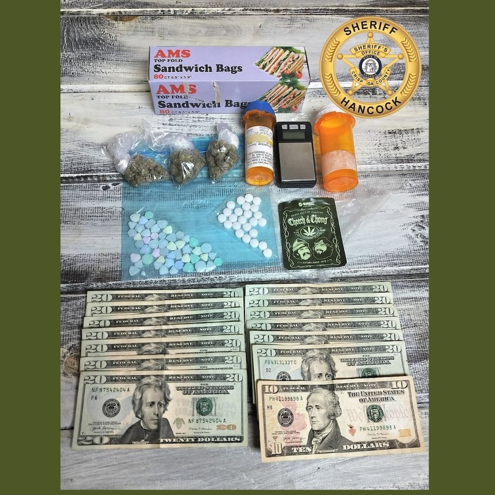 Substances and drug-related items found in vehicle.