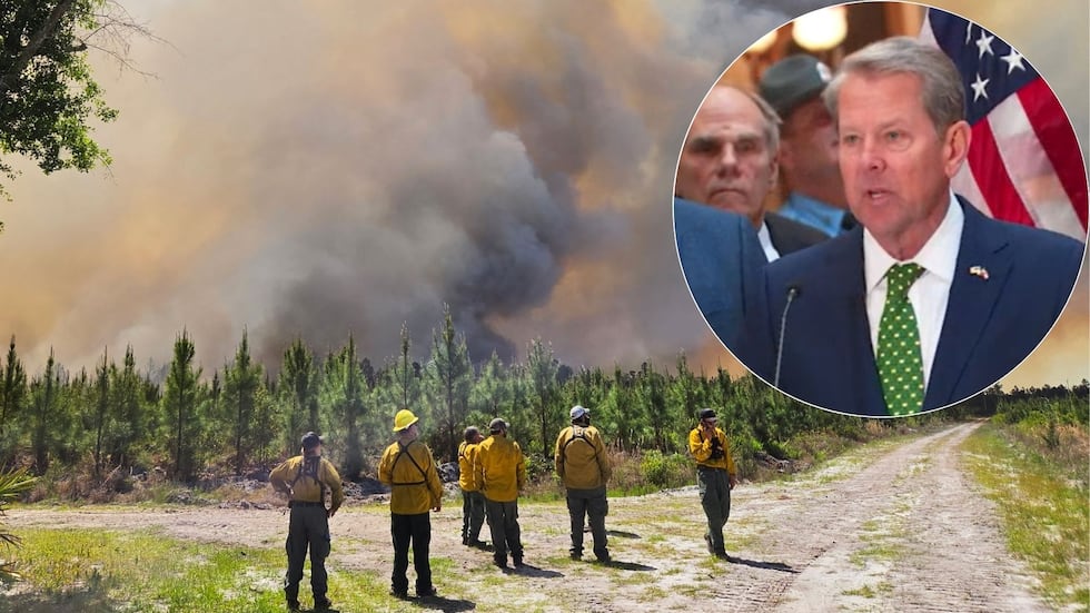 Gov. Kemp tours wildfire damage in South Georgia