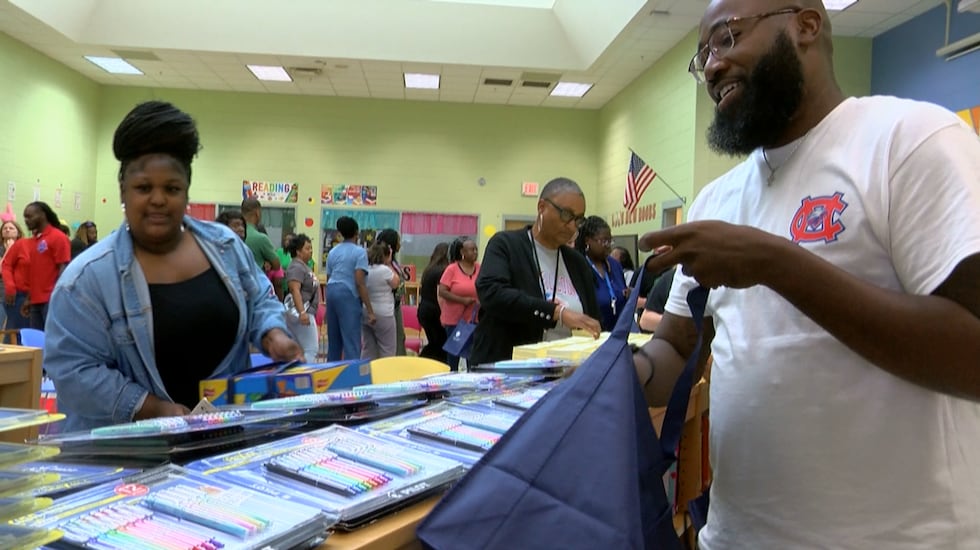 40 teachers at Mitchell county elementary school received $3000 worth of school supplies for...