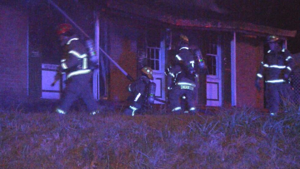Albany firefighters had to rush inside the burning structure to make sure no one was inside.