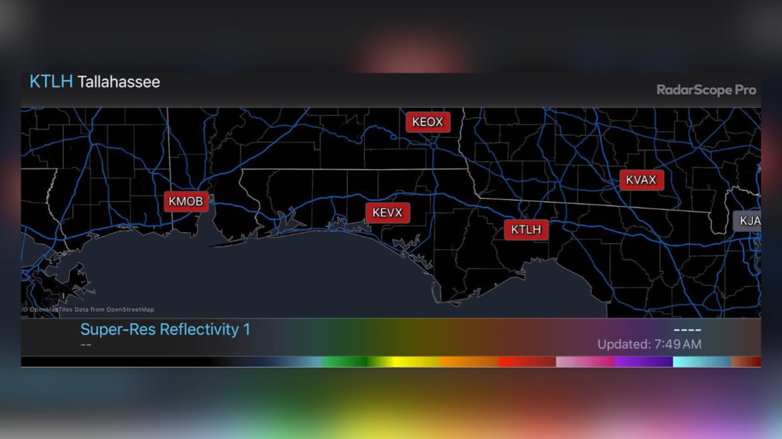 Radar at the five sites pictured above has been restored as of around 2:15 p.m. Monday, Oct....