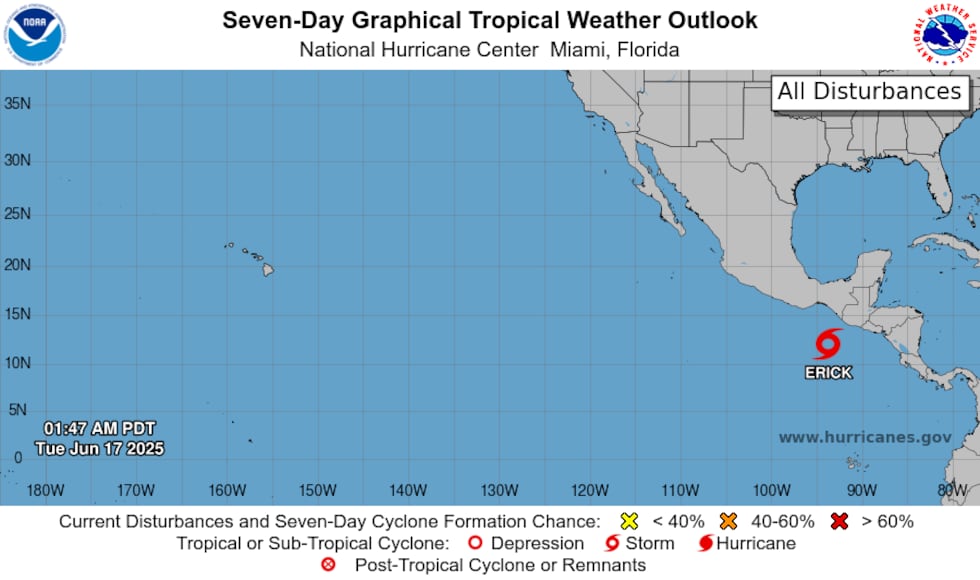 Tropical Storm Erick formed early Tuesday near southern Mexico and is expected to become a...