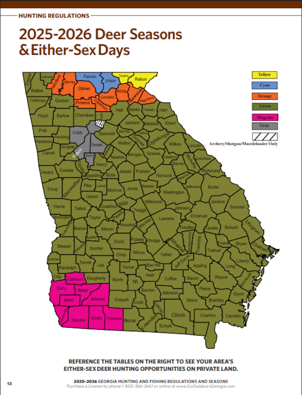 counties in green allow for a special two day antlerless, firearm, harvesting of deer on...