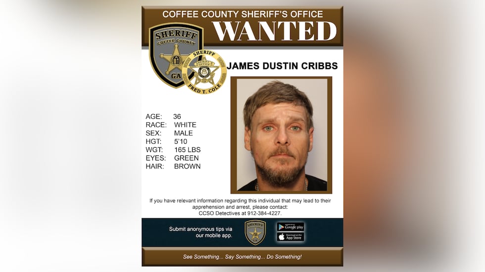James Dustin Cribbs, 35, has been on the run for nearly two weeks.