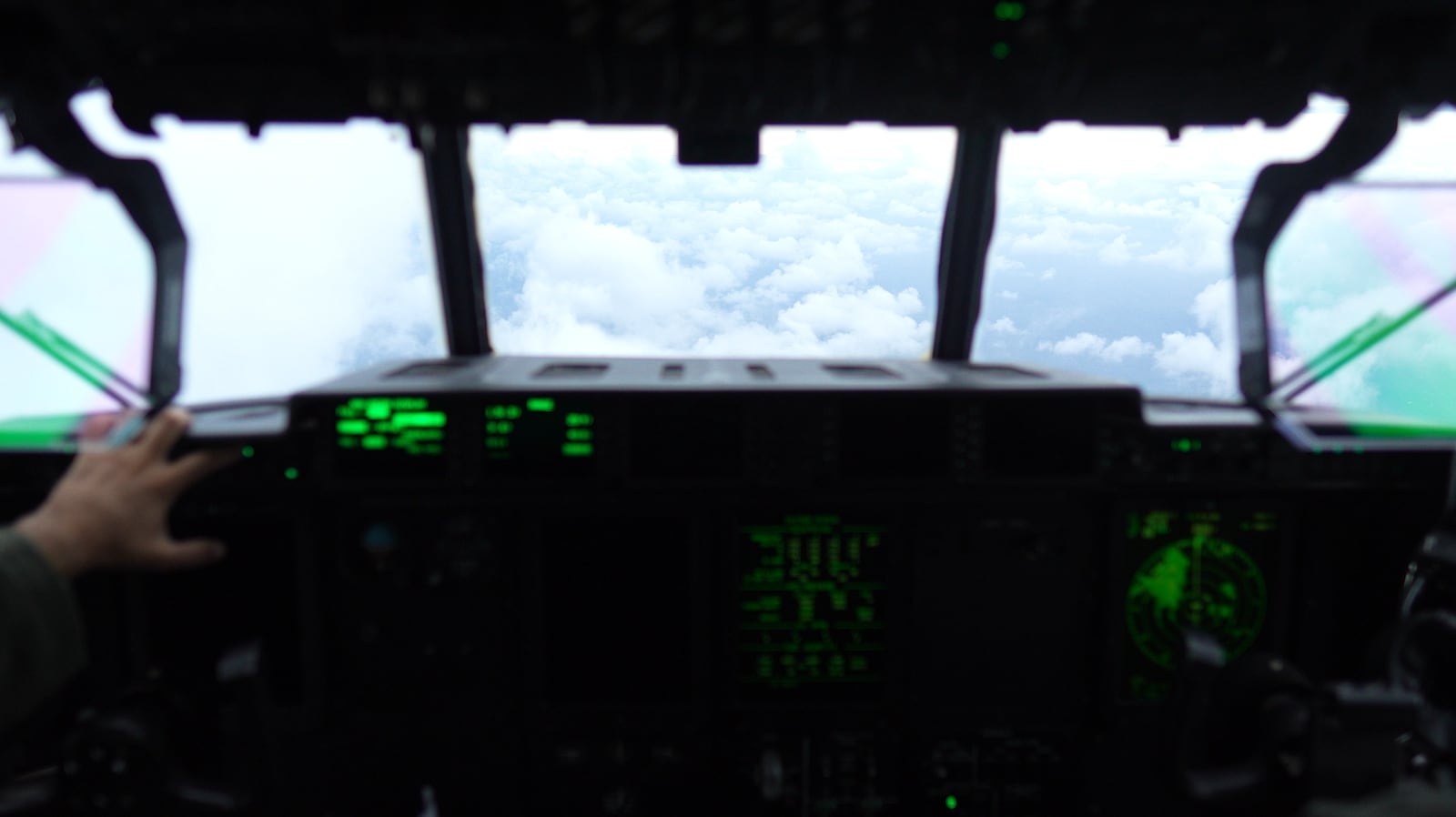 Cockpit view of the Gulf.